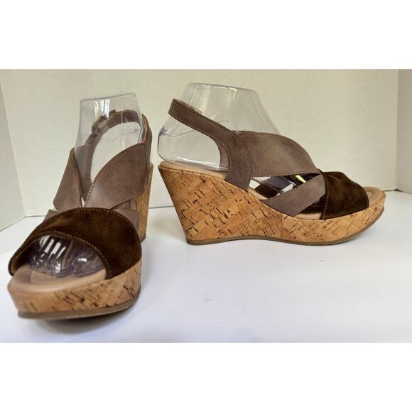 Cordani Womens Suede Leather Randie Platform Cork Wedge Sandals Size 7.5 Italian - Picture 9 of 16